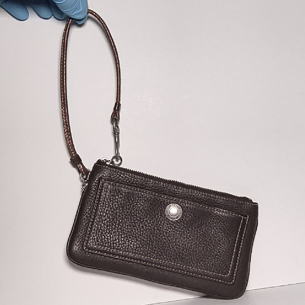 Brown Leather Wristlet
